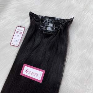 FH Vendor Cuticle Aligned Virgin Russian Remy Hair <b>Extension</b> Machine Double Weft Bone Straight Vietnamese Raw <b>Clip</b> 100g Bundles - Product Image 6