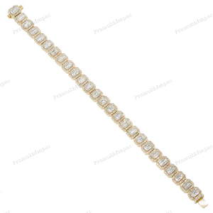 Bracelet de tennis Moissanite plaqué or jaune fantaisie élégant de haute qualité bijoux d'anniversaire de luxe vente en gros directe d'usine - Product Image 3