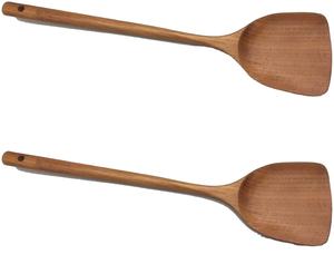 Cuchara y tenedor para servir ensalada de frutas, juego de utensilios de cocina de madera de acacia para postre, 2 piezas - Product Image 1