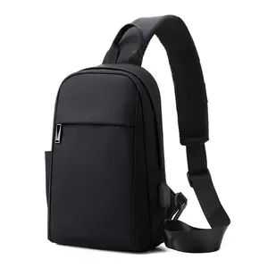 Men's Chest Bag New Fashion Crossbody USB Charging Backpack bag multiple pockets daily use shoulder bag 2024