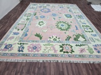 Haute qualité brodé 8x10 couleur rose traditionnel tricoté à la main Oushak acheter moderne turc Oushak tapis 8x10, 10x14 tapis Unique