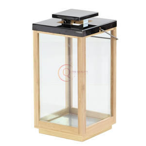 Pots à bougies en bois et métal de haute qualité avec couvercle métallique unique pour lanternes décoratives de fête de Noël - Product Image 3