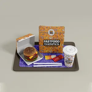 Patty Boite Borguer Hp6 Empaque Para Kutusu Caja Hamburguesas Burger Box Met Handvat