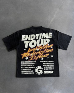 Camiseta Vintage 100% de algodón para hombre, Camiseta de punto holgada de longitud corta informal con serigrafía de peso pesado personalizada de 260 Gsm - Product Image 4