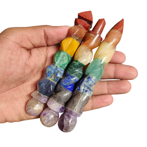 Haute qualité 7 Chakra bâton harmoniseur cylindres tige Multi pierre pour la méditation réduire les CEM et le rayonnement 7 chakra cristal de guérison - Product Image 6