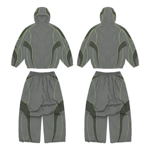 Ensembles coupe-vent deux pièces sur mesure avec veste et pantalon et impression de logo de marque - Product Image 2