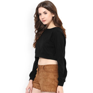 Venta caliente personalizado 100% algodón gimnasio mujeres Crop Tops venta al por mayor Fitness mujeres entrenamiento gimnasio sudaderas con capucha personalizado Atlético Crop Top - Product Image 6