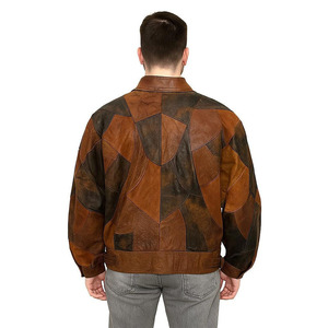 Chaqueta clásica de retazos de cuero para hombre, ropa informal moderna, abrigo cálido de motorista de invierno para moda al aire libre - Product Image 2