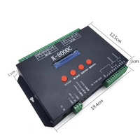 Controlador de píxeles LED, controlador de pantalla de matriz LED, programable, DMX512, SPI, RGB/RGBW, 1024 píxeles con soporte de tarjeta SD, DMX512