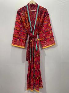 ชุดคลุมกิโมโนปักลายยาวสำหรับผู้หญิง, ชุดคลุมกิโมโนแบบมีเข็มขัดสำหรับฤดูร้อน, ชุดนอนกิโมโนเนื้อนุ่มสำหรับผู้หญิง - Product Image 4