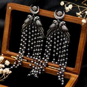 Pendientes Jhumki de gota con forro de plata oxidada de lujo de tendencia para ocasiones de fiesta y regalo al mejor precio - Product Image 2