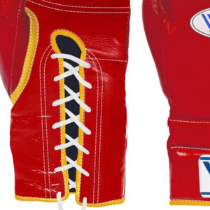 Gants de boxe à lacets Winning rouge or en cuir véritable, gants de boxe professionnels pour l'entraînement et le combat, qualité Elite Pro 8oz - Product Image 5