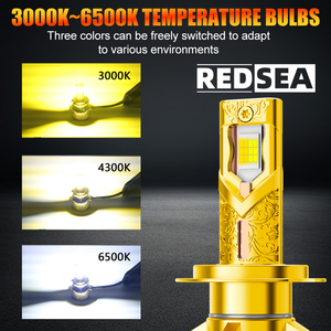 RedSea R36T - Faro LED de 3 Colores con Control por Aplicación, H4 H7 H11 HB3 HB4 9012, Bombilla para Automóvil, 160 Vatios, 16000 Lúmenes, Luz LED para Automóvil - Product Image 5