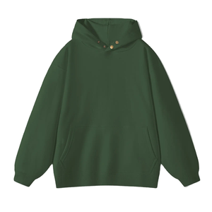 Sweat-shirts à capuche surdimensionnés en polaire d'hiver personnalisés en gros, 4XL unisexe, 380 g/m², matière personnalisée, poche, anti-rétrécissement, fermeture à boutons, sans cordon - Product Image 4