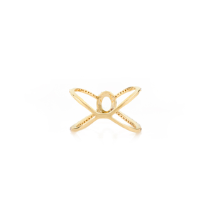 Joyería fina al por mayor para mujer, Topacio Azul y Diamante, anillo entrecruzado de oro amarillo auténtico de 14 quilates, joyería única para bodas en forma de X - Product Image 6