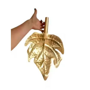 Plato para servir postre pulido de cobre de calidad superior Plato para servir comida con forma de hoja de diseño único para proveedores mayoristas - Product Image 6