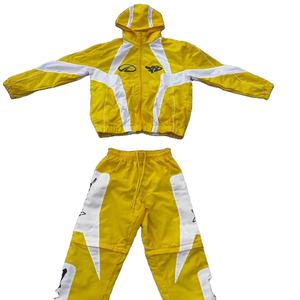 Ensemble survêtement unisexe coupe-vent à capuche imprimé avec logo personnalisé, pantalon de survêtement, ensemble 2 pièces, 100% polyester, coupe-vent, respirant, taille plus - Product Image 2