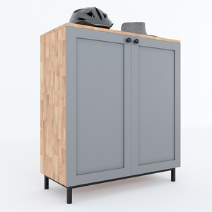 KG68026 Mueble Zapatero Moderno Minimalista de 4 Niveles, Madera de Caucho, Patas de Hierro con Recubrimiento en Polvo Extensibles, 80x35x90 (cm), para el Hogar - Product Image 1