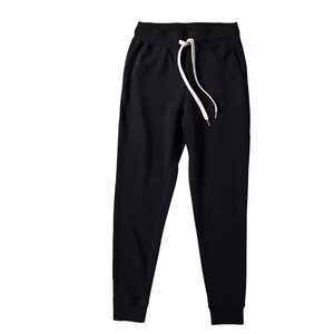 Pantalons de sport à bas serré, taille moyenne, deux poches, logo personnalisé, coton biologique fin, jogging en coton, vente chaude - Product Image 3