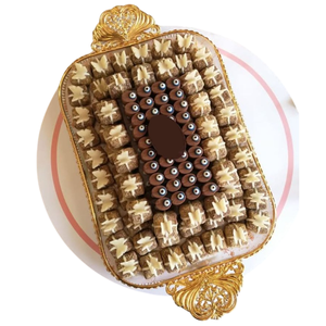 Bandeja de chocolate de metal chapada en oro de calidad de lujo Bandeja de servicio de Chocolate de mesa moderna Bandeja de chocolate hecha a mano Precio más bajo - Product Image 5