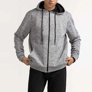 Sweat à capuche zippé en coton mélangé Over Face Sweats à capuche pour hommes Logo personnalisé Hip Hop Sweat à capuche à fermeture éclair pour hommes à vendre - Product Image 3