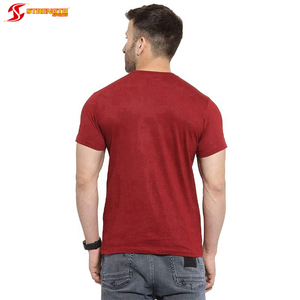 T-shirt rouge uni avec Logo imprimé pour homme, couleur unie, bon marché - Product Image 2