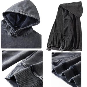 เสื้อฮู้ดโอเวอร์ไซส์ผู้ชายสำหรับฤดูหนาว ผ้าฝ้ายเฟรนช์เทอร์รี่ 100% สีพื้น สไตล์ลำลอง สตรีทแวร์ มีกระเป๋า ระบายอากาศได้ดี รับผลิตแบบ OEM - Product Image 3
