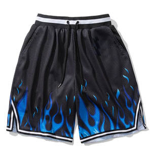 Short de basket-ball double couche pour homme High Street Sports Running Gym Wear Logo personnalisé Motif solide Tissu en toile Taille élastique - Product Image 1