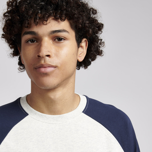 Ensemble de pyjama unisexe 100% coton-Sweat-shirt polaire doublement précipité, épaule tombante, ourlet à bandes, bloc de couleur 3D brodé solide - Product Image 3