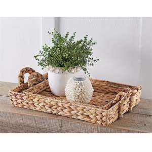 Grand panier de rangement rectangulaire en jacinthe d'eau - Product Image 5