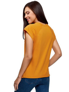 Nuevas camisetas de algodón 100% ecológicas, venta al por mayor, logotipo personalizado, transpirable, manga larga, cuello redondo ajustado para mujer - Product Image 3