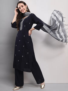 Nouveau bel ensemble kurti palazzo duppta - Product Image 3