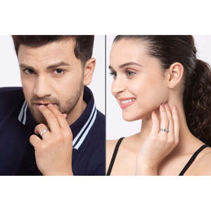 NOVAMART Fine Buy Premium 925 Pure Sterling Silver Men's <b>Ring</b> Rhodium & Gold Plated with Zircon Inlay <b>Couple</b> Jewelry Wholesale E - Product Image 3