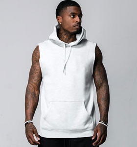 Pullover Fitness Hooded Tank for <b>Men</b> OEM Design Basics Cotton Blended <b>Sleeveless</b> <b>Hoodie</b> <b>Men's</b> Urban <b>Sleeveless</b> Hoodies - Product Image 3