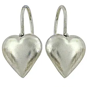 "Platinum Heart <b>Pearl</b> <b>Drop</b> <b>Earrings</b> for Women's Wedding & Party Gifts" - Product Image 1