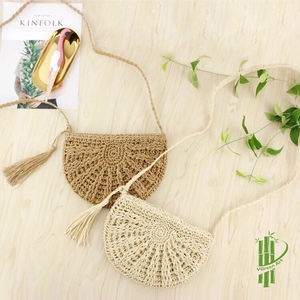 Wholesale Cheap Price High Quality Vintage Bohemian Lady Handcrafted Eco-friendly Paper Summer Crossbody Bag <b>Flowers</b> <b>Single</b> - Product Image 3