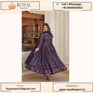 Faux Blooming Georgette con vestido de trabajo bordado de secuencia rica y colección Duppatta - Product Image 4