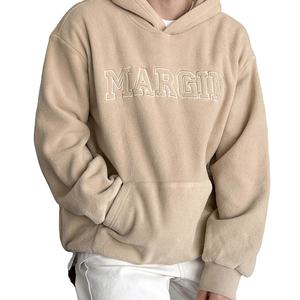 Sudadera con capucha de 100% algodón polar de 350g para hombres con bordado personalizado logotipo personalizado patrón sólido ajuste cómodo para el invierno - Product Image 1