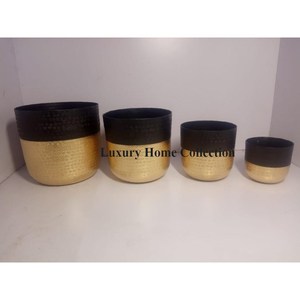 กระถางและเครื่องปลูกต้นไม้ขนาดใหญ่รูปทรงกลมชุบทองดีไซน์เนอร์สินค้าใหม่ล่าสุดอุปกรณ์ทำสวนจากอินเดีย - Product Image 3