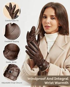 Guantes de Cuero Personalizados para Mujer, Súper Suaves, Cálidos, Transpirables, con Pantalla Táctil, Antideslizantes, Térmicos, Casuales, para Exteriores y Playa - Product Image 3