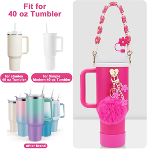 Ensemble d'accessoires colorés en imitation de fourrure de lapin avec porte-rouge à lèvres couvercle de paille d'amour, 1 pièce - Product Image 4