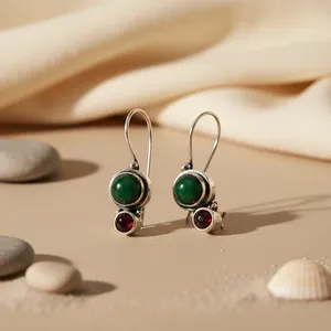 "Rose Gold Plated Topaz & <b>Diamond</b> Geometric <b>Earrings</b> for Women" - Product Image 1