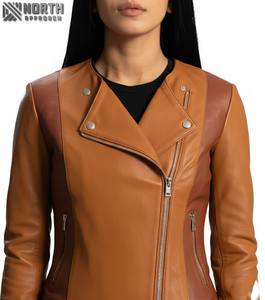 Chaqueta de cuero transpirable personalizada de alta calidad para mujer, prendas de vestir exteriores de moda de invierno, chaqueta de cuero personalizada para mujer - Product Image 5