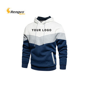 Sweat-shirt à capuche en Patchwork, polaire ample, Streetwear chaud pour homme, mode automne hiver, vêtements d'extérieur - Product Image 4