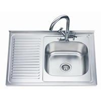 Éviers de cuisine rectangulaires à cuve unique en acier inoxydable 304 épaissi de haute qualité