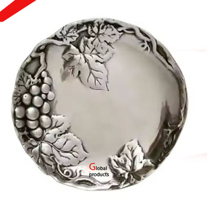 Plateau de service en métal design en forme de citrouille fini argent au look incroyable pour hôtel et restaurant - Product Image 2