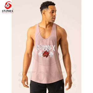 Débardeur d'été décontracté en coton côtelé à séchage rapide pour hommes avec manches singulet Logo imprimé personnalisé - Product Image 6