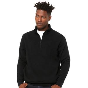 Venta al por mayor personalizado de los hombres de gran tamaño 1/4 Zip-up sudadera media sudaderas con capucha de color sólido pulóver con logotipo personalizado para el invierno - Product Image 6