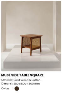 Mesa de Noche Moderna de Mediados de Siglo con Diseño de Panel de Ratán, Muebles para Dormitorio - Product Image 6