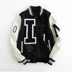 Veste d'hiver pour hommes de Style High Street Varsity en laine avec col montant respirant fermeture éclair motif teint uni nouveau Service OEM - Product Image 1
